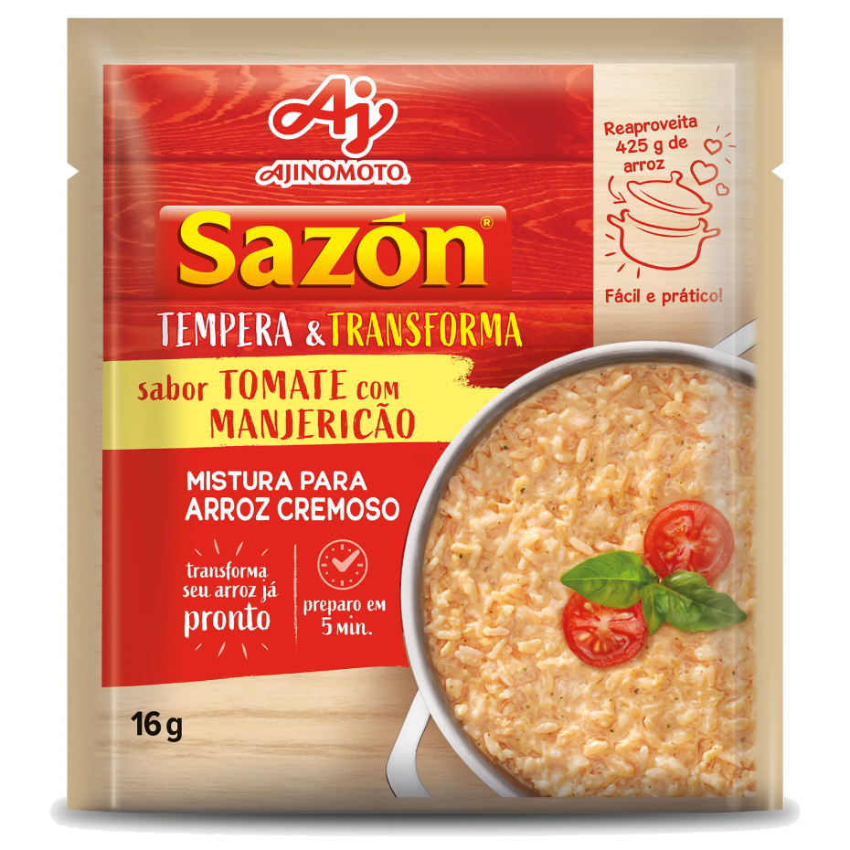 SAZÓN<sup>®</sup> Tempera & Transforma Tomate com Manjericão