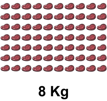 70 pedaços de carne que totalizam 8 kilos