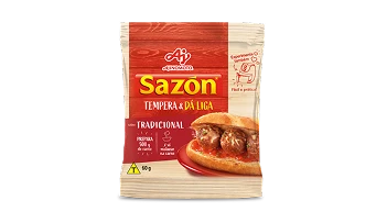 Embalagem de Sazón Tempera e Dá Liga