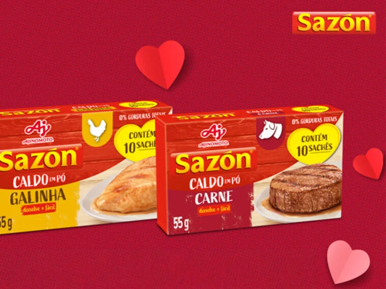 SAZÓN amplia linha de caldos em pó com embalagem de 10 sachês